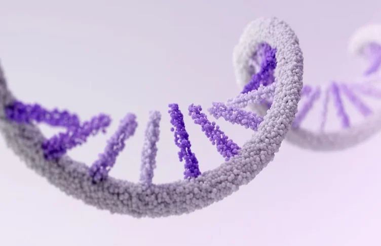 原始演示资料中的 DNA 双螺旋概念图,非显微或检测影像